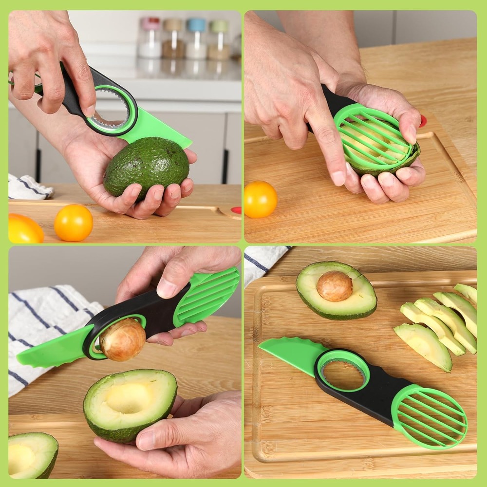 Avocado Slicer Tool - 3-in-1 Avocado Slicer Tool: Stainless Steel