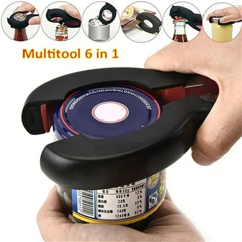 Kitchen Gadgets Jar Openers - 6 In 1 Bottle Opener Multifunctional
