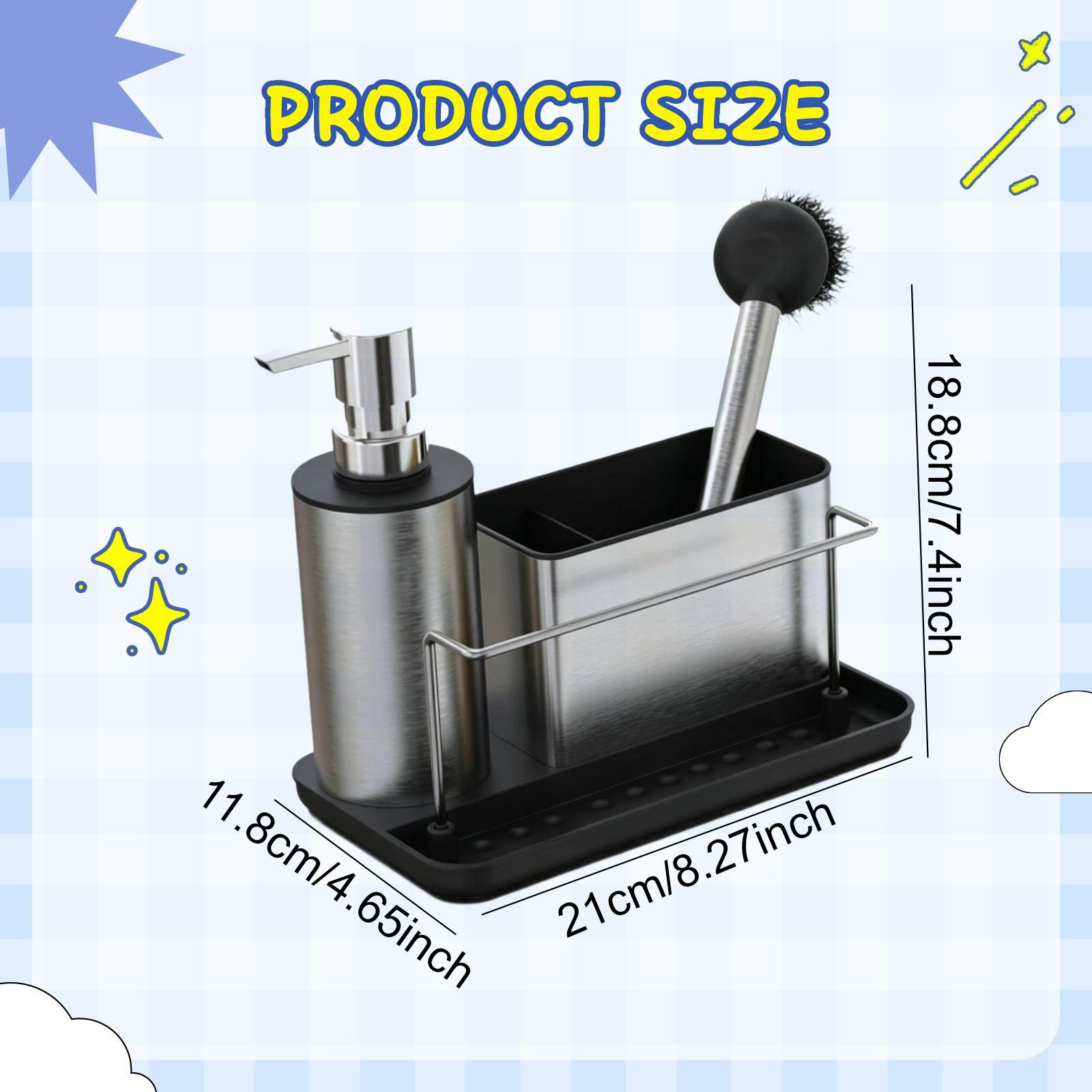 Kitchen Gadgets Dispenser Brush Holder - Kitchen Soap Dispenser Set Brush Storage