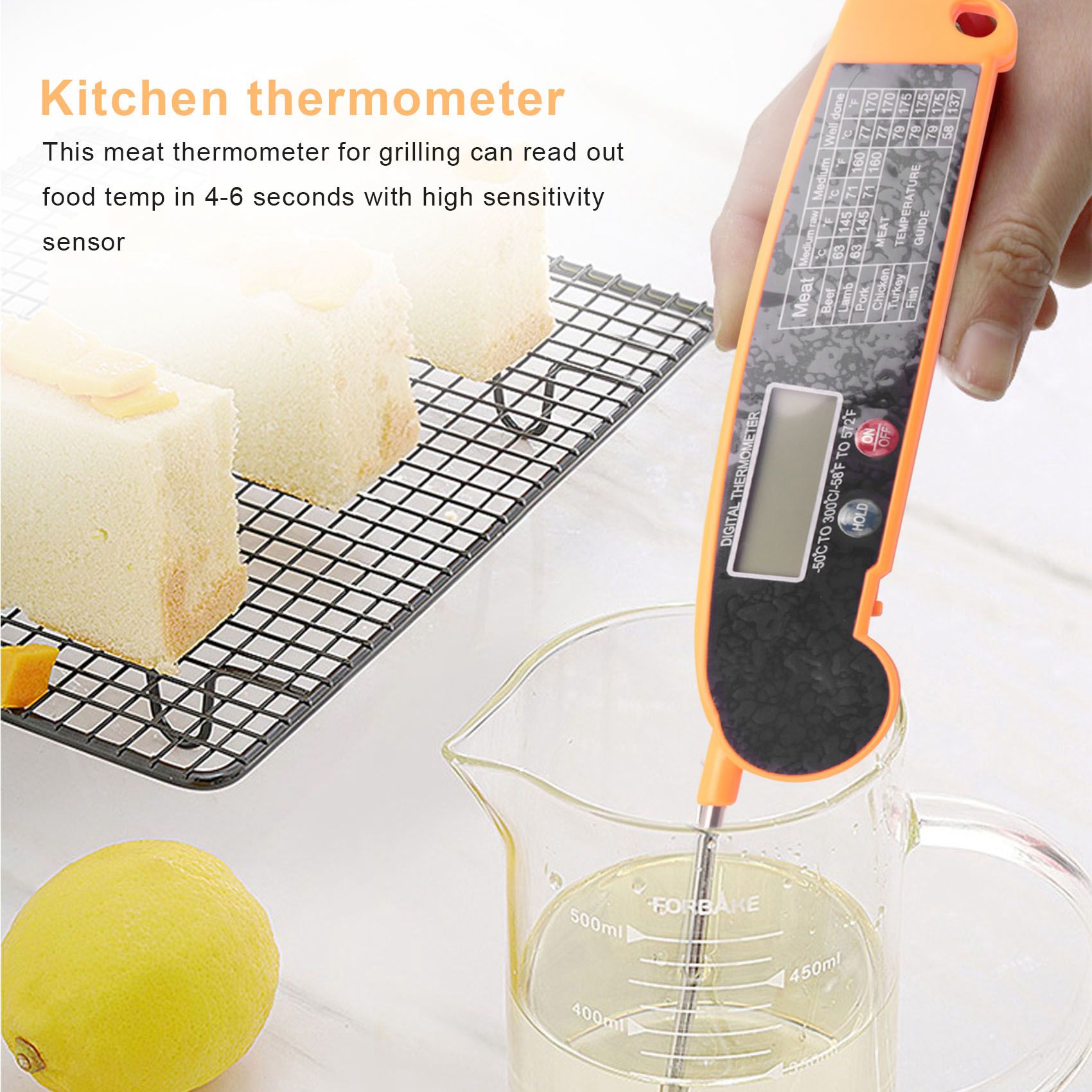 Instant Read Thermometer - Digital Instant Read Meat Thermometer With