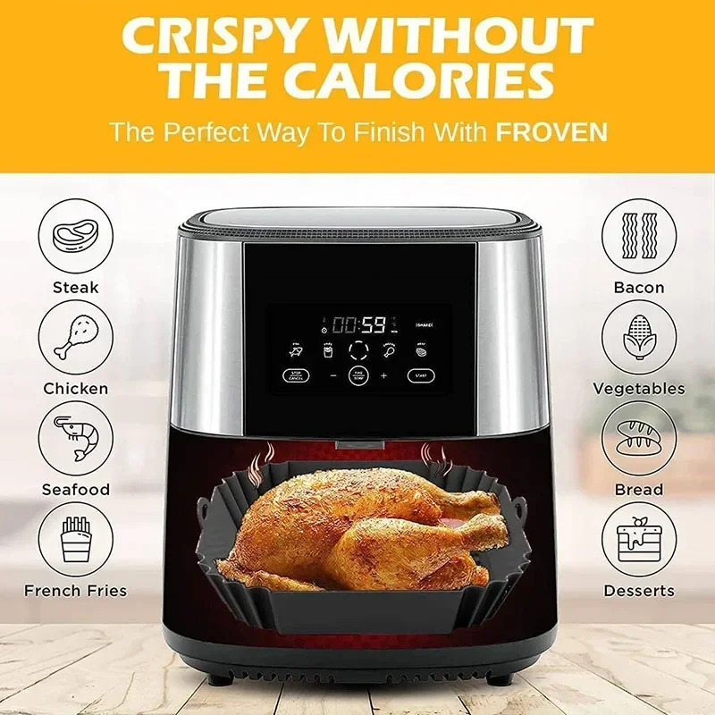 1PC Silicone Air Fryer Basket, - đánh giá và giá Air Fryer Accessories