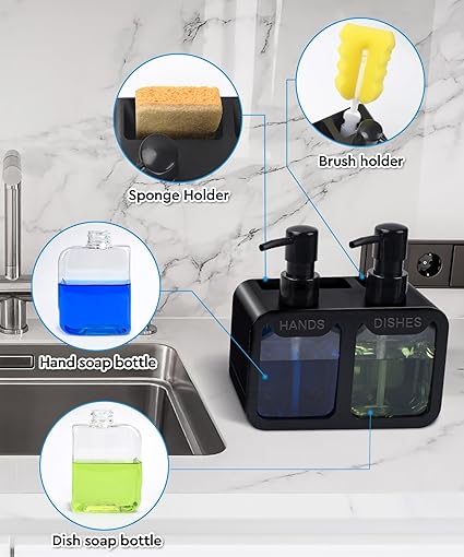 Kitchen Hand Soap and Dish Soa - đánh giá và giá Kitchen Gadgets Dispenser Brush Holder