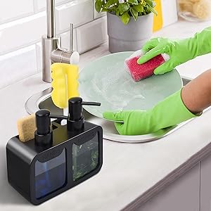Kitchen Hand Soap and Dish Soa - đánh giá và giá Kitchen Gadgets Dispenser Brush Holder
