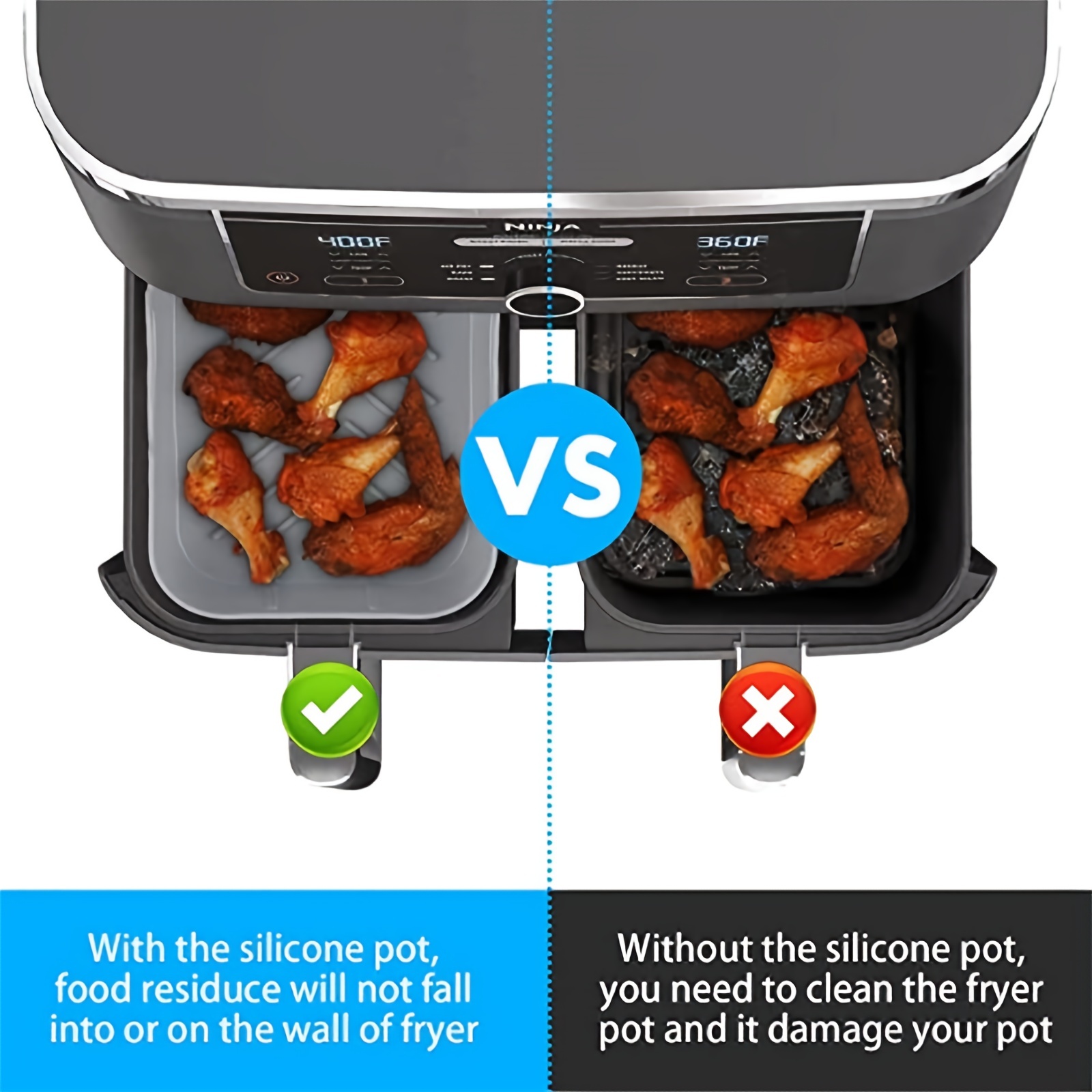 1/2Pcs Air Fryer Silicone Tray - đánh giá và giá Air Fryer Accessories