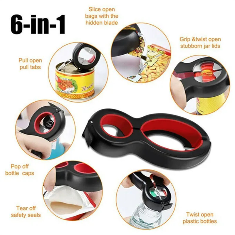 6 In 1 Bottle Opener Multifunc - đánh giá và giá Kitchen Gadgets Jar Openers